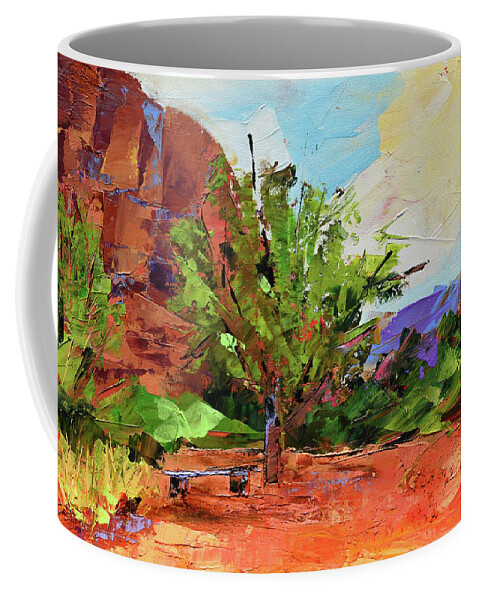 Sedona Coffee Mug featuring the painting Sedona Pathway by Elise Palmigiani