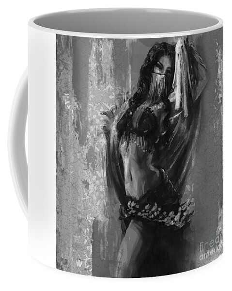 Arabian Coffee Mug featuring the painting Belly dance 02a by Gull G