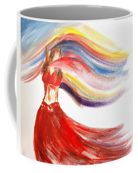 Belly Dancers Coffee Mug featuring the painting Belly Dancer 2 by Julie Lueders 