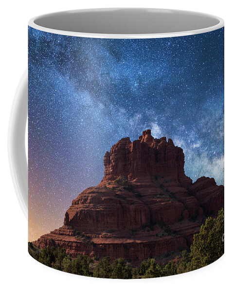 Bell Rock Coffee Mug featuring the photograph Below the Milky Way at Bell Rock by Robert Loe