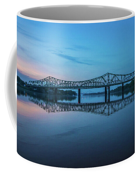 Parkersburg Coffee Mug featuring the photograph Belpre Bridge at Sunset by Jonny D