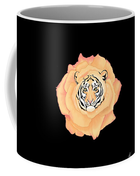 Tiger Coffee Mug featuring the digital art Bengal Blossom by Norman Klein