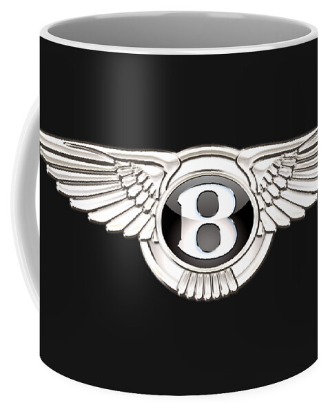 'wheels Of Fortune' By Serge Averbukh Coffee Mug featuring the photograph Bentley - 3 D Badge On Black by Serge Averbukh