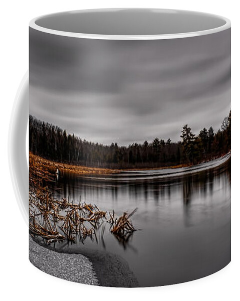 Winter Coffee Mug featuring the photograph Bentley Pond Cattail Marsh by Dale Kauzlaric