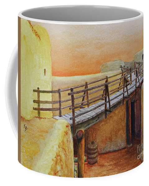 Bent's Fort Coffee Mug featuring the painting Bent's Old Fort by Karen Fleschler