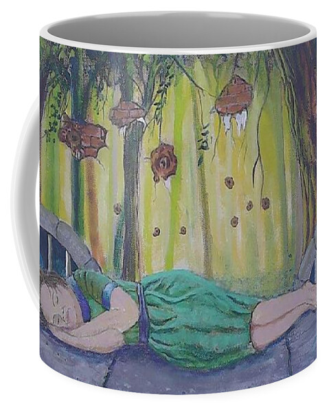 Human Trafficking Coffee Mug featuring the painting Bereft of Solace by Rod B Rainey