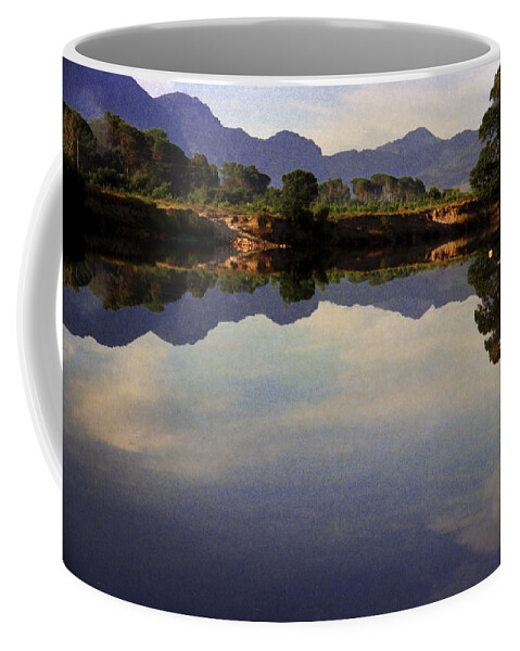 River Coffee Mug featuring the digital art Berg River Reflections by Vincent Franco