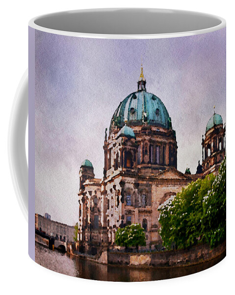 Berlin Cathedral Coffee Mug featuring the photograph Berlin Cathedral Faux Watercolor by Endre Balogh