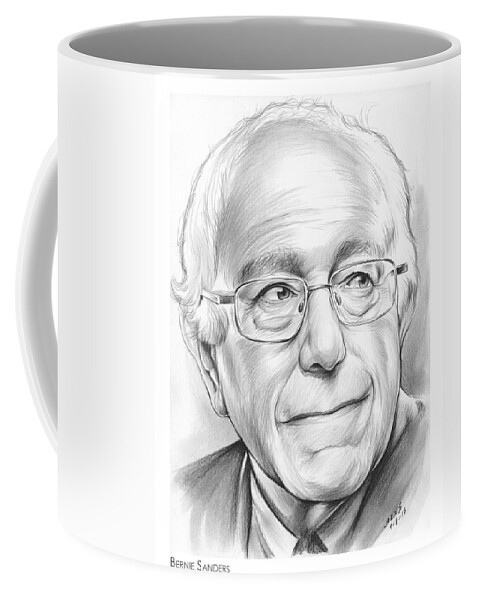 Bernie Sanders Coffee Mug featuring the drawing Bernie Sanders by Greg Joens