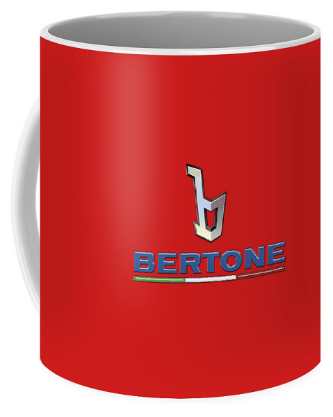 �wheels Of Fortune� Collection By Serge Averbukh Coffee Mug featuring the photograph Bertone 3 D Badge on Red by Serge Averbukh