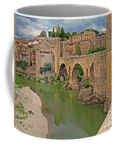 Nieves Nitta Coffee Mug featuring the photograph Historic Besalou Bridge by Nieves Nitta