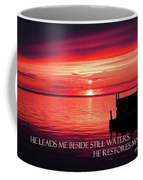 Sunset Coffee Mug featuring the photograph Beside Still Waters 2 by David T Wilkinson