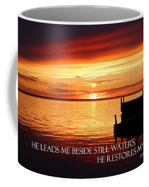 Sunset Coffee Mug featuring the photograph Beside Still Waters by David T Wilkinson