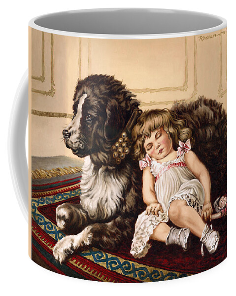 Victorian Coffee Mug featuring the painting Best Friends by Richard De Wolfe