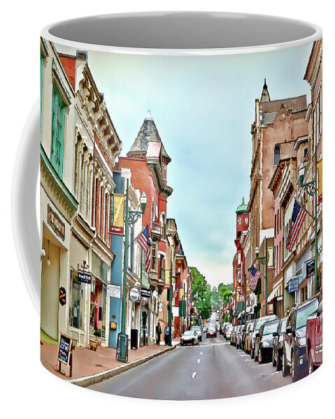 Beverley Historic District Coffee Mug featuring the photograph Beverley Historic District - Staunton Virginia - Art of the Small Town by Kerri Farley