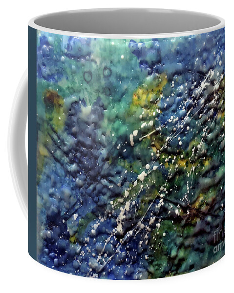 Abstract Coffee Mug featuring the painting Beyond Here by Anita Thomas