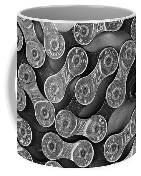 B&w Coffee Mug featuring the photograph Bicycle Chain by Karen Smale
