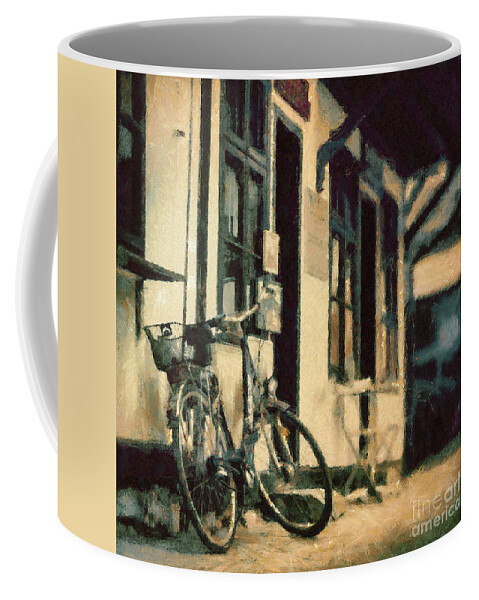 Painting Coffee Mug featuring the painting Bicycle by Dimitar Hristov