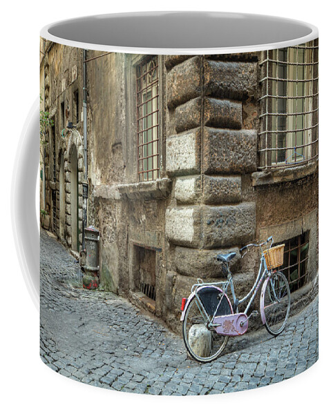 Italy Coffee Mug featuring the photograph Bicycle in Rome by Al Hurley