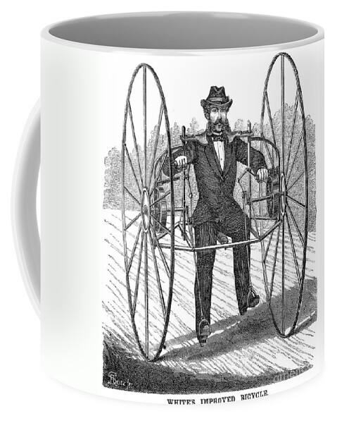 1860s Coffee Mug featuring the photograph Bicycling, 1869 by Granger