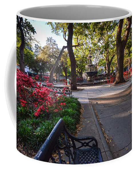 Alabama Coffee Mug featuring the painting Bienville Square at Easter by Michael Thomas