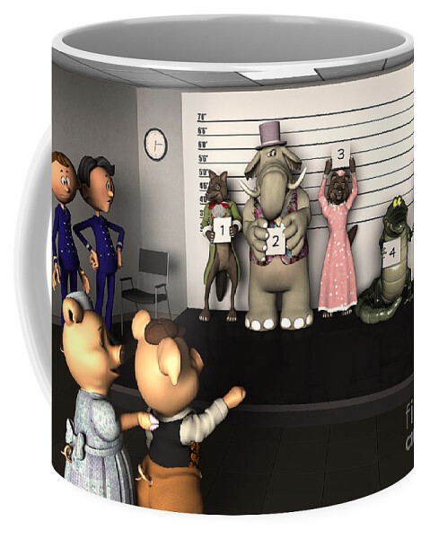 Big Bad Wolf Lineup Coffee Mug featuring the digital art Big Bad Wolf Lineup by Two Hivelys