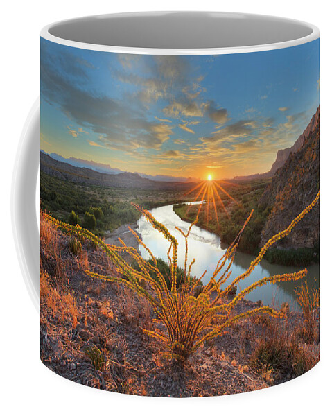 Santa Elena Canyon Coffee Mug featuring the photograph Big Bend Sunrise at Santa Elena Canyon 1 by Rob Greebon