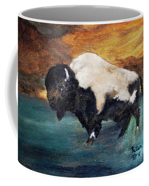Buffalo Coffee Mug featuring the painting Big Boy Buffalo by Barbie Batson