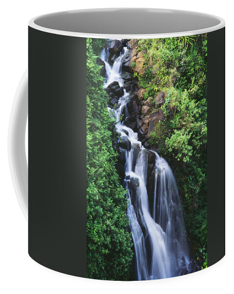 Beautiful Coffee Mug featuring the photograph Big Island Waterfall by William Waterfall - Printscapes