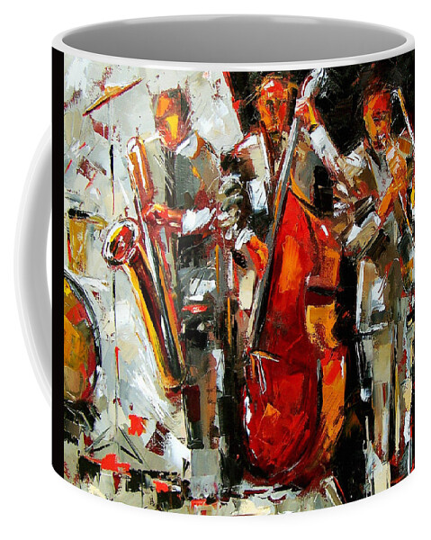 Jazz Coffee Mug featuring the painting Big Jazz by Debra Hurd