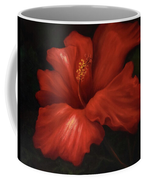 Hibiscus Coffee Mug featuring the painting Big Red by Lynne Pittard