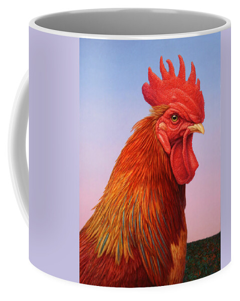 Rooster Coffee Mug featuring the painting Big Red Rooster by James W Johnson