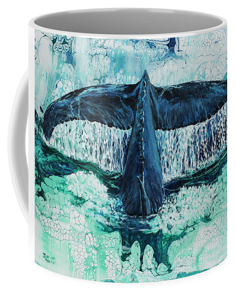 Whale Coffee Mug featuring the painting Big Splash On Maui by Darice Machel McGuire