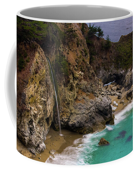 California Coffee Mug featuring the photograph Big Sur Waterfall by Dillon Kalkhurst
