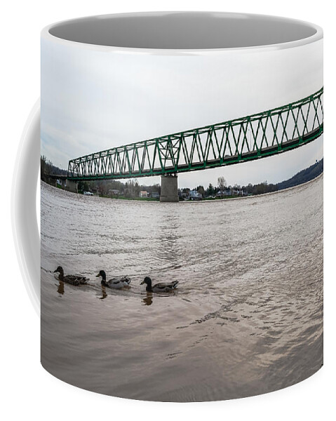 Jan Holden Coffee Mug featuring the photograph Bike Trail for the Ducks by Holden The Moment