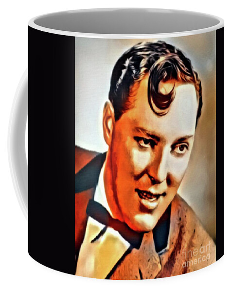 Hollywood Coffee Mug featuring the painting Bill Haley, Music Legend. Digital Art by Mary Bassett by Esoterica Art Agency