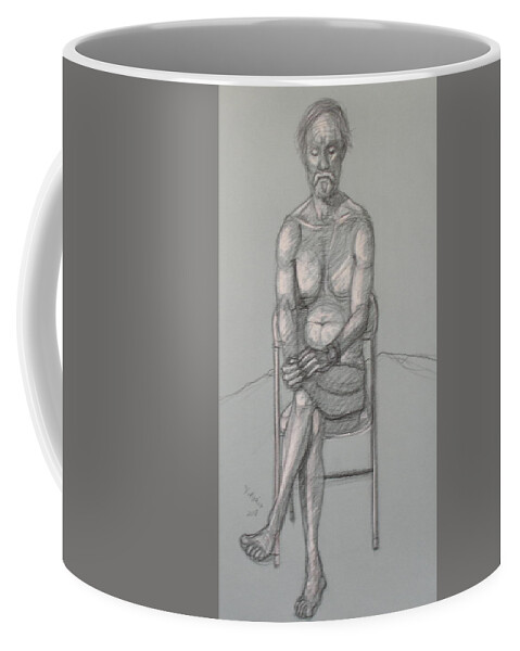 Realism Coffee Mug featuring the drawing Bill Seated Forward by Donelli DiMaria