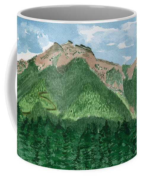 Mountain Coffee Mug featuring the painting Billiard Backview by Victor Vosen