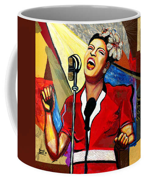 Everett Spruill Coffee Mug featuring the painting Billie Holiday by Everett Spruill