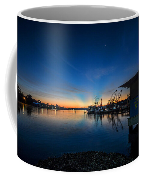 Bon Secour Coffee Mug featuring the photograph Billys Boat Launch Sunrise by Michael Thomas