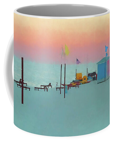 Biloxi Beach Sunset Coffee Mug featuring the digital art Biloxi Beach Sunset - Pastel in Paradise by Rebecca Korpita