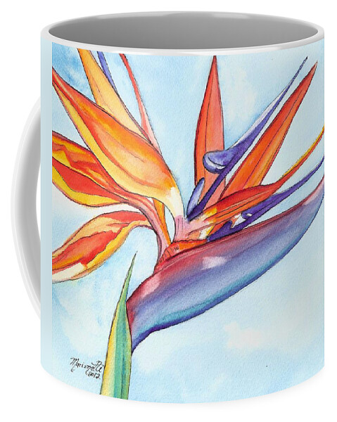 Bird Of Paradise Coffee Mug featuring the painting Bird of Paradise III by Marionette Taboniar