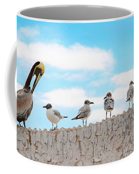 Bonnie Follett Coffee Mug featuring the photograph Birds Catching Up on News by Bonnie Follett