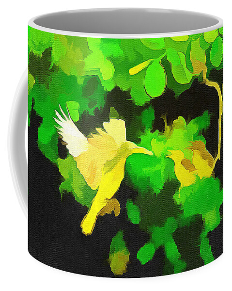 Birds Coffee Mug featuring the digital art Birds of a feather by Humphrey Isselt