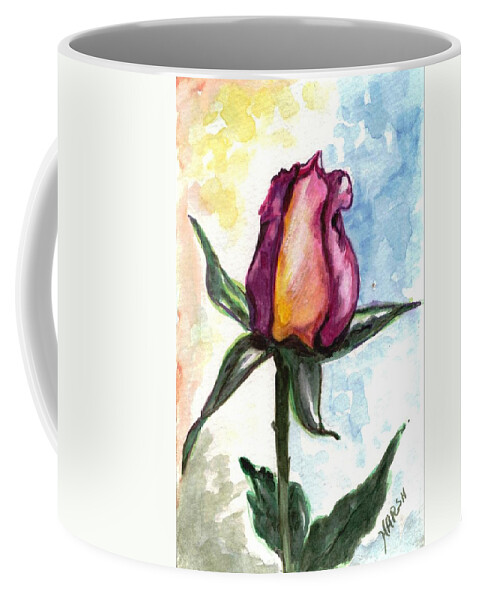 Flowers Coffee Mug featuring the painting Birth of a life by Harsh Malik