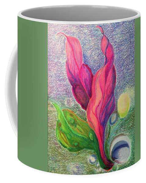 Seascape Nature Plants Seas Water Growth Sealife Birth Coffee Mug featuring the drawing Birth by Suzanne Udell Levinger