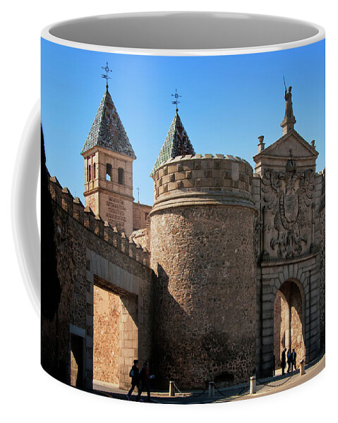 Ages Coffee Mug featuring the photograph Bisagra Gate Toledo Spain by Joan Carroll