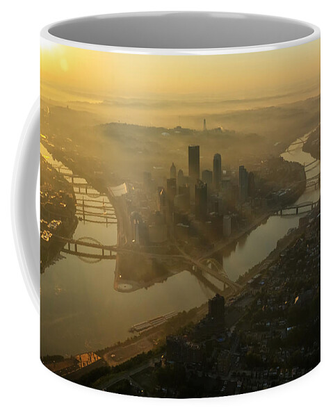 Pittsburgh Coffee Mug featuring the photograph Black and Gold by Amanda Jones