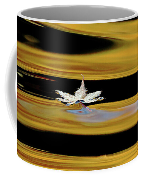 Autumn Coffee Mug featuring the photograph Black And Gold Autumn Abstract by Debbie Oppermann