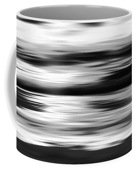 Abstract Coffee Mug featuring the digital art Black and White abstract painting by Jan Brons